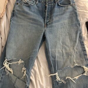 Re/Done Faded Blue Denim Jeans